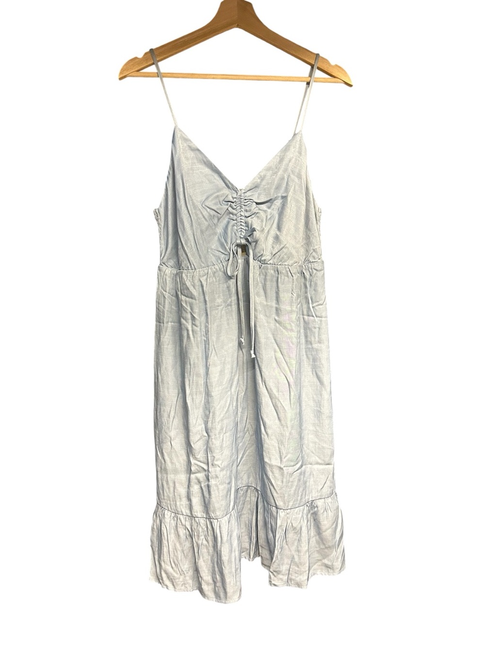 Light Blue Spaghetti Strap Midi Dress